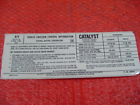 458579 Corvette Emission Smog Sticker Pt
