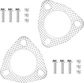 Pian-2902 Carleef 2pcs Exhaust Flange Gasket With 6pcs Bolts And Nut 2.5 Inch