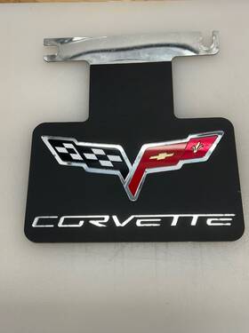 4209blw Corvette C6 Logo Rear Exhaust Enhancer Plate Black