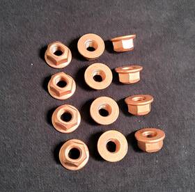 4636 Dresselhaus 4636/080/51 12x M8 X 1.25 13mm Copper Flange Lock Nuts Made In Germany 4636 Dresselhaus 4636/080/51 12x M8 X 1.25 13mm Copper Flange Lock Nuts Made In Germany