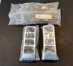 569641p Fusick Automotive Products New 1957 Oldsmobile 88 98 Chrome Dual Exhaust Tip Bumper Ornament Set Free Ship