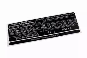 19318001 Gm Genuine Vehicle Emission Control Information Label 19318001 Gm Genuine Vehicle Emission Control Information Label