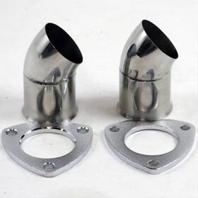 307530-2 Granatelli Motorsports Motor Sports Turndowns 3-bolt Flange Stainless Steel Pair