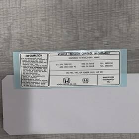 Honda 17277-rp3-a00 Label Emission - Genuine Oem