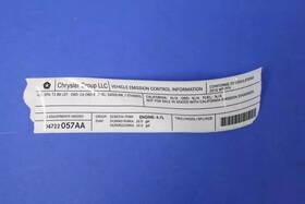04722057aa Mopar Genuine Vehicle Emission Control Information Label 4722057aa