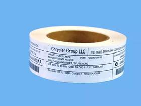 47480010aa Mopar Genuine Vehicle Emission Control Information Label 47480010aa Mopar Genuine Vehicle Emission Control Information Label