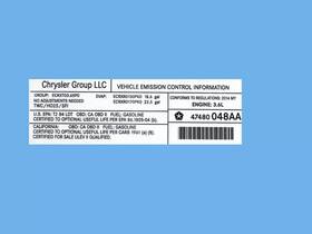 47480048aa Mopar Genuine Vehicle Emission Control Information Label