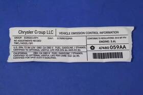 47480059aa Mopar Genuine Vehicle Emission Control Information Label