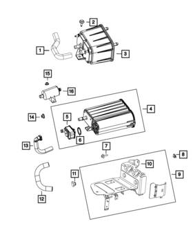 52121512ag Mopar Genuine Leak Detection Pump Filter Bracket