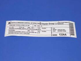 68085133aa Mopar Genuine Vehicle Emission Control Information Label 68085133aa Mopar Genuine Vehicle Emission Control Information Label