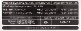 14805-9da0b Nissan Genuine Emission Label 14805-9da0b Nissan Genuine Emission Label