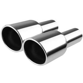 Drpmf-tpa001 Omac Universal 2.5 Inch Inlet/4.125 Outlet Chrome S.steel Angled Exhaust Tips - 2pc Drpmf-tpa001 Omac Universal 2.5 Inch Inlet/4.125 Outlet Chrome S.steel Angled Exhaust Tips - 2pc