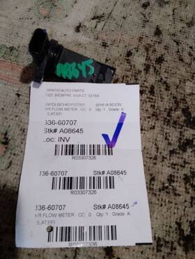 336-60707 Scion Air Flow Meter 1.5l Sedan P5 Engine Fits 16-19 Yaris