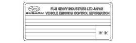 14808ah39a Subaru Genuine Emission Label
