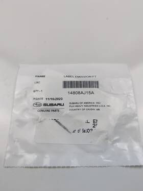 14808aj15a Subaru Genuine Emission Label