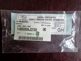 14808aj230 Subaru Genuine Parts Oem Vehicle Emission Control Information Label 2019 Crosstrek 14808aj230 Subaru Genuine Parts Oem Vehicle Emission Control Information Label 2019 Crosstrek