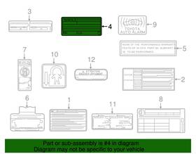 11298-0v342 Toyota New Oem Genuine Camry Emission Label