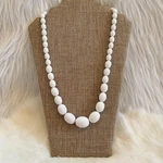 Vtg Coquette 70S Necklace White Bead Cottagecore Graduated Retro Classic 13988. Fixed Price $23.29.
