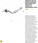 Catalytic Converter Magnaflow 24201 99-01 Gran Am Oldsmobile Aero 99-02 Chevy. Fixed Price $430.00.