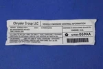 Emission Label Mopar 47480059AA. Fixed Price $23.84.
