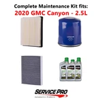 2020 Gmc Canyon 2.5L Complete Air, Oil & Cabin Filter Kit (0W-20). Fixed Price $101.95.