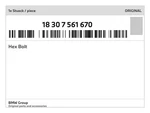 Genuine Bmw Hex Bolt 18-30-7-561-670 New. Fixed Price $11.60.