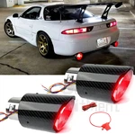 2.5" Inlet Carbon Fiber Exhaust Tip Muffler Tail Led Light For Mitsubishi 3000GT. Fixed Price $94.04.