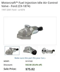 Genuine Motorcraft Idle Air Control Valve CX-1854. Fixed Price $50.00.