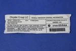 Genuine Mopar Vehicle Emission Control Information Label 47480059AA. Fixed Price $12.49.
