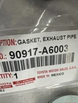 90917-A6003 New Oem Lexus And Toyota Exhaust Gasket. Multiple Years Models.. Fixed Price $14.95.