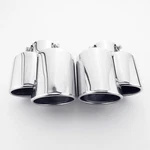 Pair Porsche 911 996 Look Dual Out Bolt On Stainless Steel Exhaust Tips 2.25". Fixed Price $109.97.