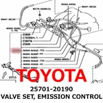 New Toyota Genuine Lexus Alphard Camry Valve Set, Emission Control 25701-20190. Fixed Price $262.99.