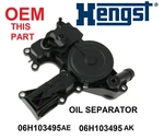 Hengst Engine Oil Separator, Pcv Valve Assembly For Audi 2.0T 06H103495AK Oem. Fixed Price $124.00.