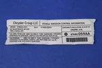 Genuine Mopar Vehicle Emission Control Information Label 47480059AA. Fixed Price $23.66.