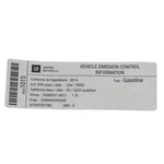 Oem New 2014 Gm Chevrolet Spark Emission Label Control Information 95351015. Fixed Price $25.18.