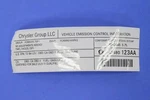 Genuine Mopar Vehicle Emission Control Information Label 47480123AA. Fixed Price $8.38.