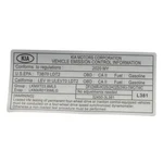 New Oe Genuine Kia 2020 Telluride Emission Control Information Label 32450-3L381. Fixed Price $20.76.