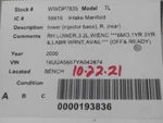 Passenger Intake Manifold Lower Injector Base Rear Fits 00-01 Tl 1472755. Fixed Price $94.99.