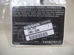 Nissan Maxima Sedan 2007 Vehicle Emission Label New Oem. Fixed Price $9.99.
