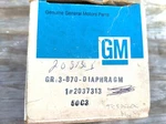 Nos # 2037313 Carburetor Governor Diaphragm 1983-87 P6 Chassis. Fixed Price $13.00.