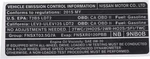 Genuine Nissan Emission Label 14805-9NB0B. Fixed Price $14.85.