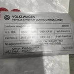 New Volkswagen Emissions Label 06K 010 005 Bb. Fixed Price $65.00.