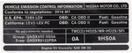 Genuine Nissan Emission Label 14805-9HS0A. Fixed Price $15.89.