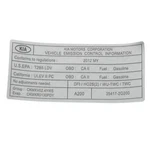 New Kia 2009-2012 Sorento Emission Control Information Label 5417-2G200. Fixed Price $17.26.