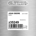 Z35249 Sheet Fits John Deere (surplus Open Box). Fixed Price $215.32.