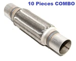 10PC Piping Connector W/8" Double Braided Ss Flex Pipe 12" Overall Length. Fixed Price $1157.65.