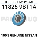 118269BT1A Genuine Nissan Hose-blowby Gas 11826-9BT1A. Fixed Price $16.80.
