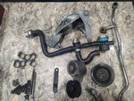 87-93 Ford Mustang Smog Set Up, Diverter, Cross Pipe Brackets Hardware, Pulley. Fixed Price $230.00.