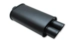 Vibrant Flat Black Oval Muffler With Dual 3IN Outlet - Inlet I.d.. Fixed Price $204.99.