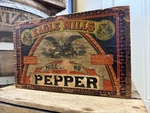 Antique Wooden Crate Eagle Spice Mills Detroit Michigan Pepper Box Woodward Ave. Fixed Price $175.00.